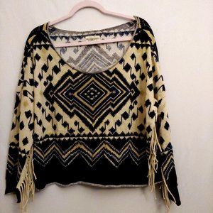 Ralph Lauren Denim & Supply Aztec Southwest Crop Fringe Native Pattern Soft Med